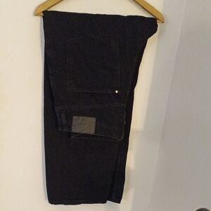 H&M &Denim Loose Fit Hight Waist Black Flare & Wide Leg Jeans Women's Size US 12